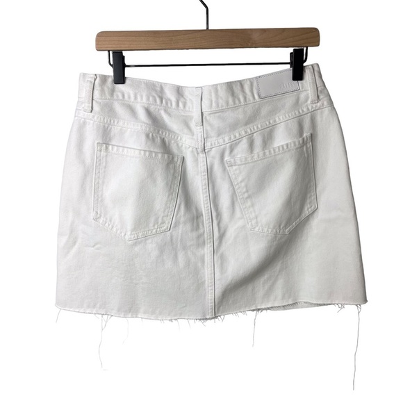 Rails The Canyon Button Front Mini Denim Skirt White Size 31 A Line Raw Edge - Picture 5 of 8